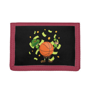Lucky Basketball Happy Patrick's Day Tri-fold Wallet