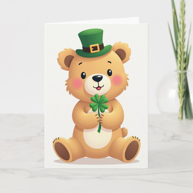 Lucky Bear Clover Card (Front)