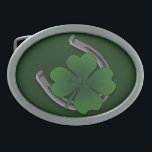 Lucky Belt Buckle Lucky St. Patrick's Belt Buckle<br><div class="desc">Lucky Charm St Patrick's Belt Buckle Gifts for Home & Office Retro Lucky Irish Shamrock & Horseshoe Lucky Belt Buckles & Gifts St Patrick's Belt Buckle Fun Irish Luck Gifts Retro 50's Pop Art & Design by Canadian Artist / Designer Kim Hunter. See More Pinup Girl Gifts at www.kimhunter.ca.</div>