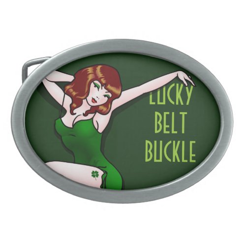 Lucky Belt Buckle Lucky St Patricks Pinup Gifts