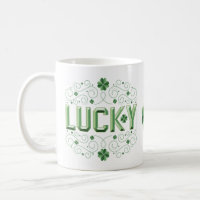 Lucky Beveled (White) Coffee Mug