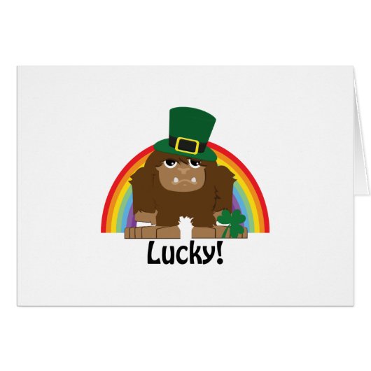 Lucky Bigfoot Leprechaun Cards (Front Horizontal)