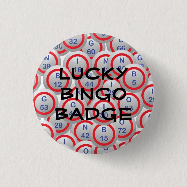 Lucky Bingo Badge Pinback Button (Front)