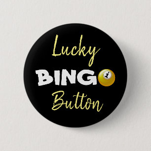 Lucky BINGO Button Black and Yellow