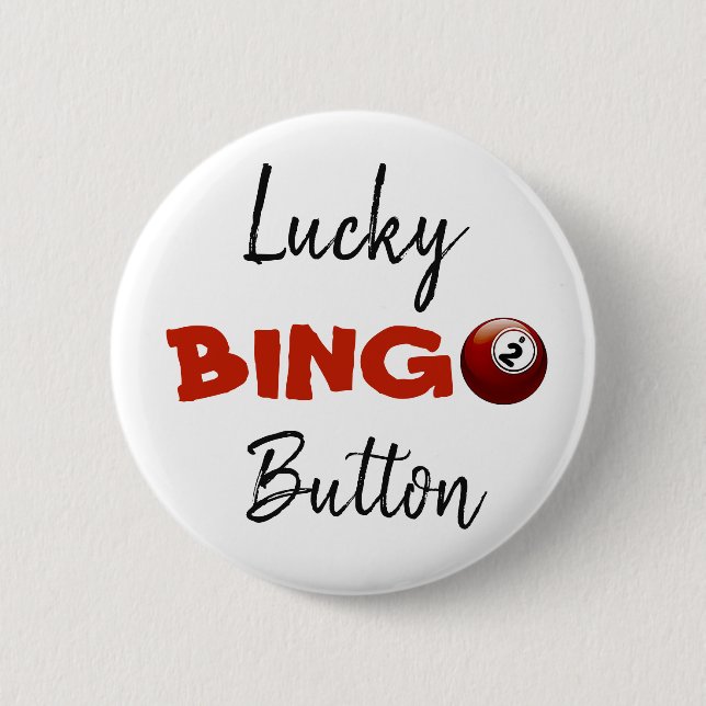 Lucky BINGO Button Red Ball (Front)