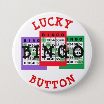 Lucky Bingo Button With Bingo Cards by Everything_Grandma at Zazzle