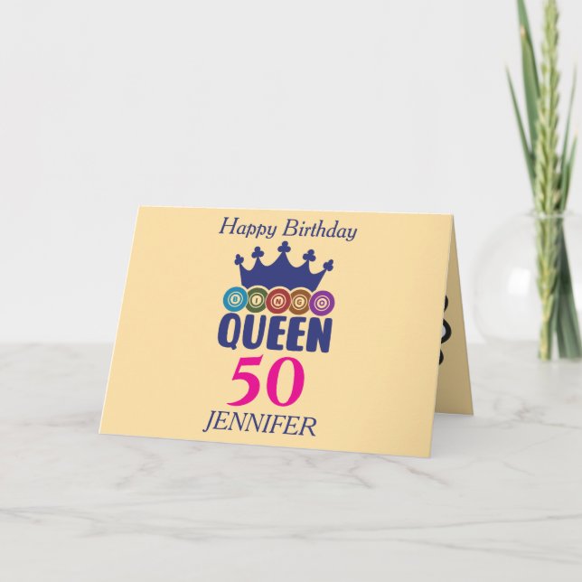 Lucky Bingo Queen Birthday  Card (Front)