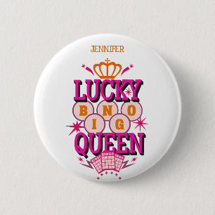 Lucky Bingo Queen /editable name Button
