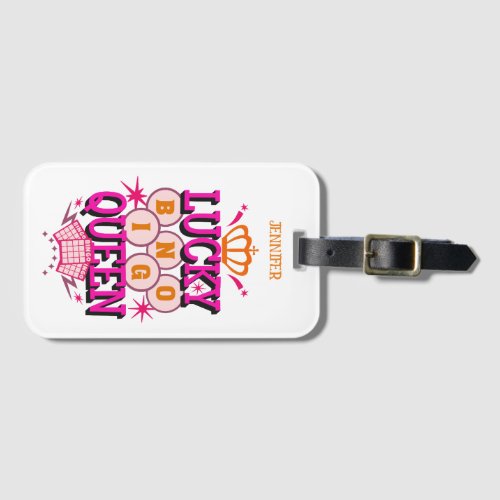 Lucky Bingo Queen editable name Luggage Tag