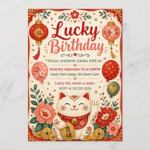 Lucky Birthday Celebration Invitation