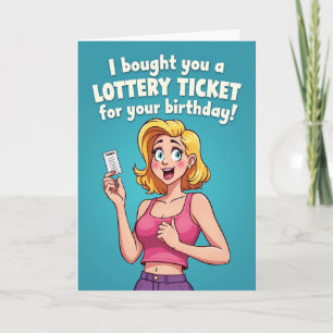 Lucky Birthday Girl Cartoon Card