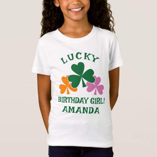 LUCKY Birthday Girl Customizable T_Shirt