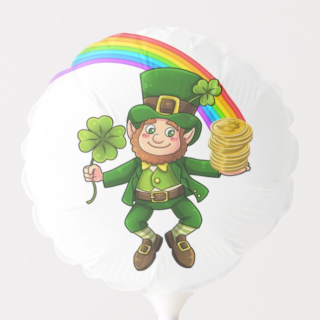 Lucky Bitcoin Rainbow Leprechaun Balloon (Front)