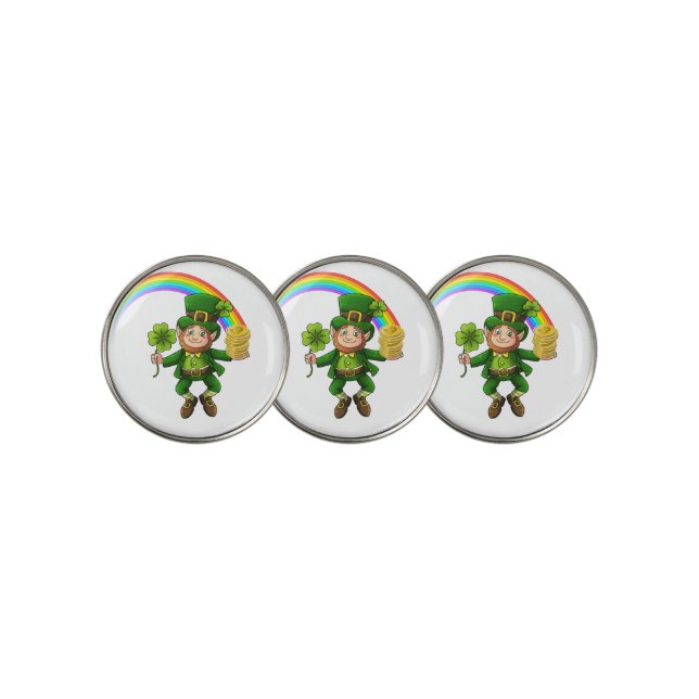 Lucky Bitcoin Rainbow Leprechaun Golf Ball Marker (3 Up)