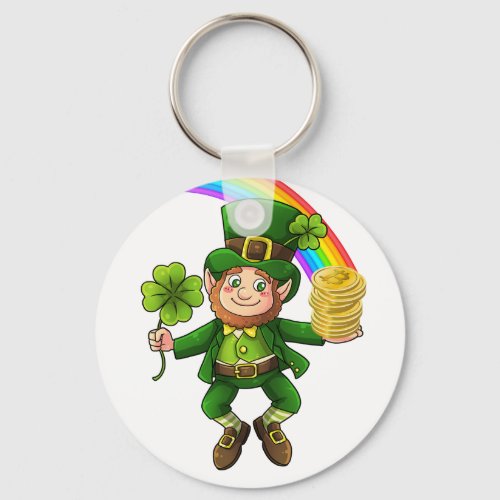 Lucky Bitcoin Rainbow Leprechaun Keychain