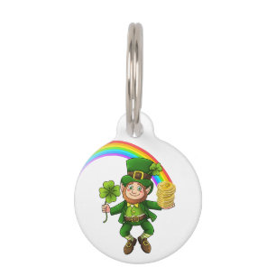 Lucky Bitcoin Rainbow Leprechaun Pet ID Tag