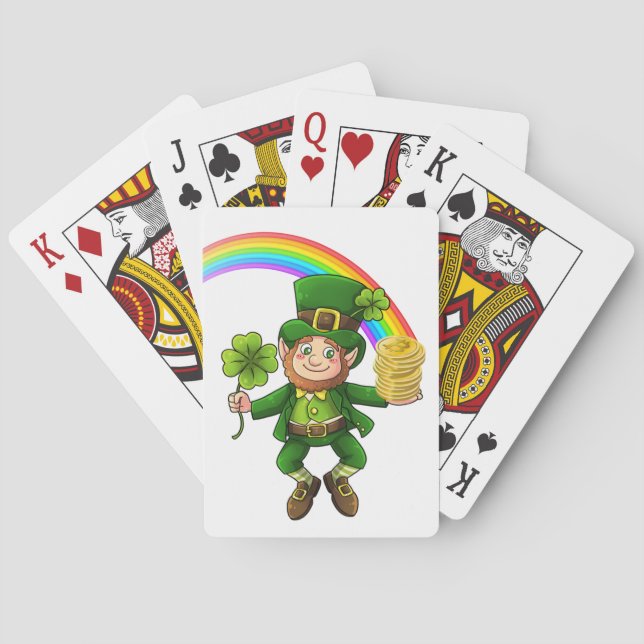Lucky Bitcoin Rainbow Leprechaun Poker Cards (Back)