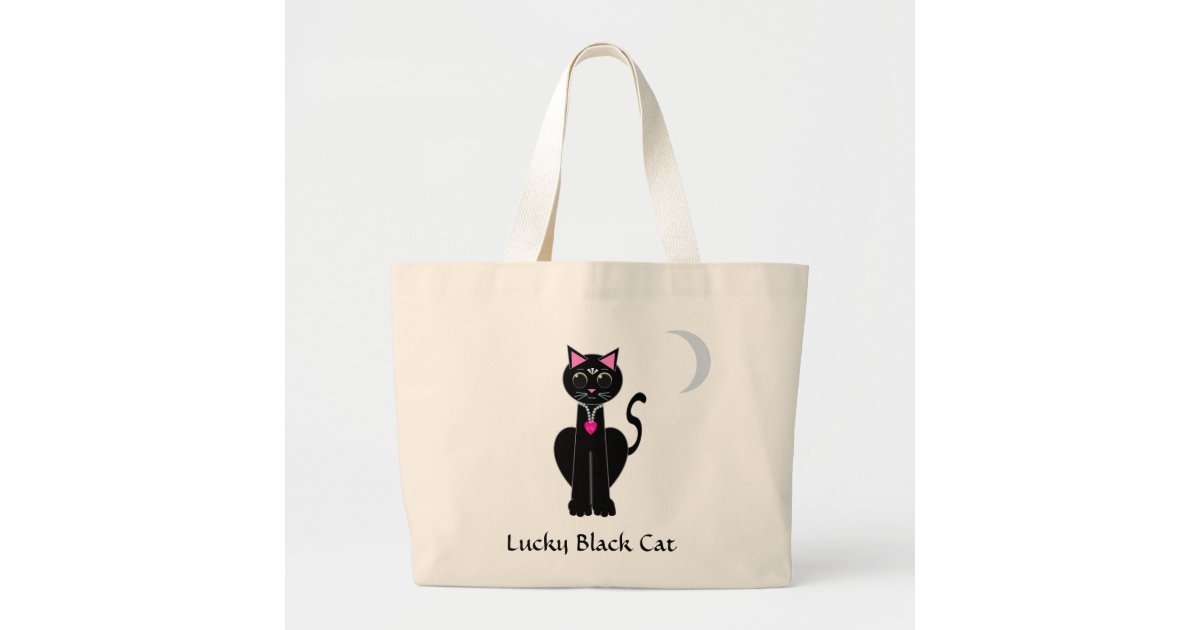 Lucky Black Cat Jumbo Tote Bag | Zazzle