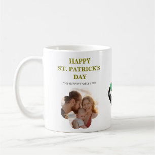 Lucky Black Cat Shamrock Photo St. Patrick's Day H Coffee Mug