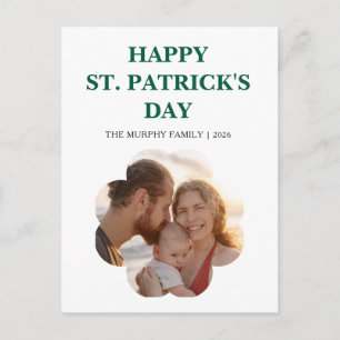 Lucky Black Cat Shamrock Photo St. Patrick's Day H Holiday Postcard