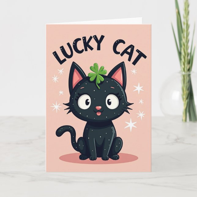 Lucky Black Cat Star Card (Front)