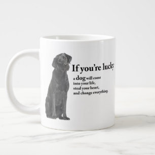 Lucky Black Lab Giant Coffee Mug