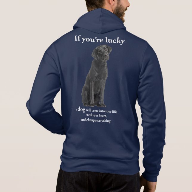 Lucky Black Lab Hoodie (Back)