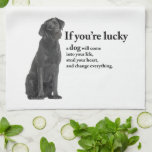 Lucky Black Lab Kitchen Towel at Zazzle