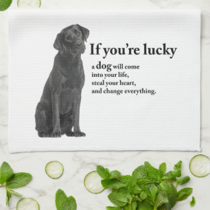 Lucky Black Lab Kitchen Towel