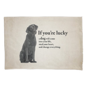 Lucky Black Lab Pillow Case