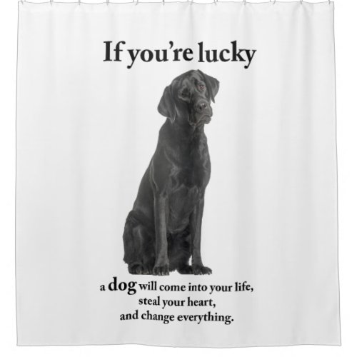 Lucky Black Lab Shower Curtain