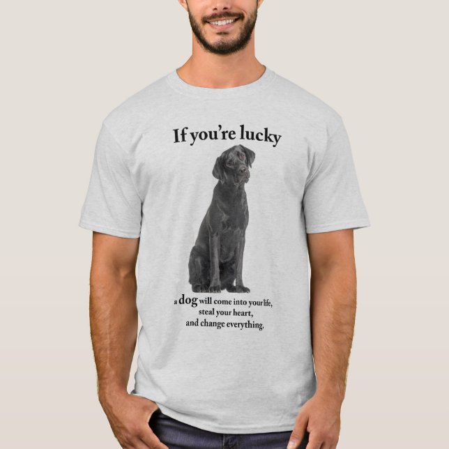 Lucky Black Lab T-Shirt (Front)