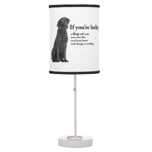 Lucky Black Lab Table Lamp