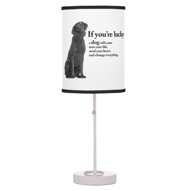Lucky Black Lab Table Lamp (Front)