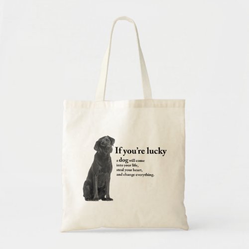 Lucky Black Lab Tote Bag
