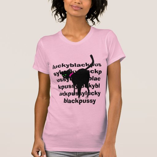 Gelukkige zwart poesje Tee Shirt Zazzle