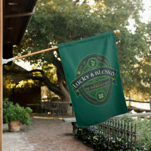 Lucky & Blessed St. Patrick’s Day House Flag