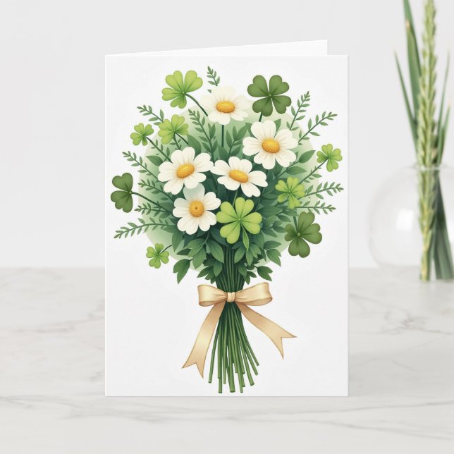 Lucky Blooms Greeting Card (Front)