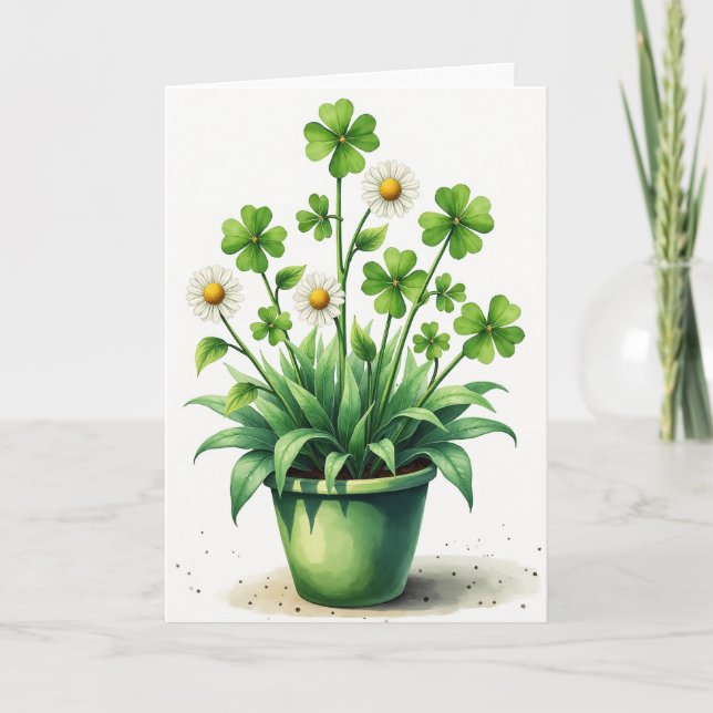Lucky Blooms Watercolor Art Card (Front)