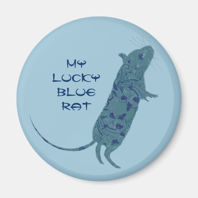 Lucky Blue Rat | magnet (Front)