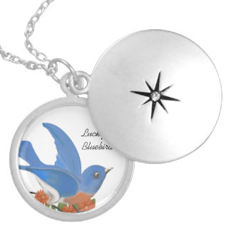 Lucky Bluebird Coral Flower Necklace