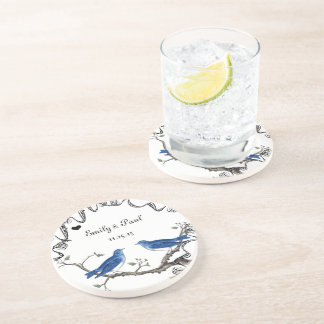 Lucky Bluebirds Vintage Love Birds Coasters