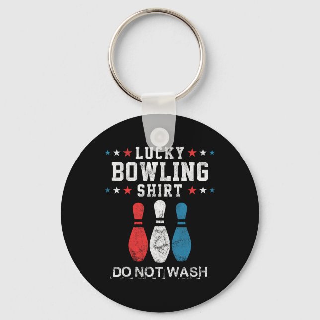 Lucky Bowling Gift For Men Husbynd Dad Or Boys  Keychain (Front)