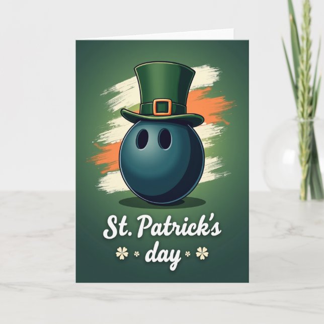 Lucky Bowling St Patricks Day Card (Front)