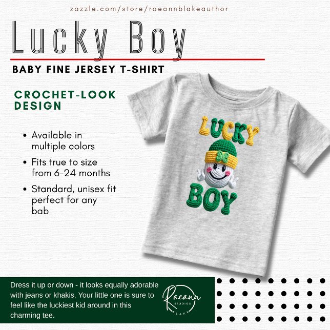Lucky Boy Crochet-Look Baby Fine Jersey T-Shirt (Creator Uploaded)