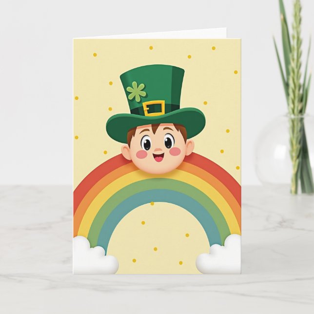 Lucky Boy Rainbow Smile Card (Front)