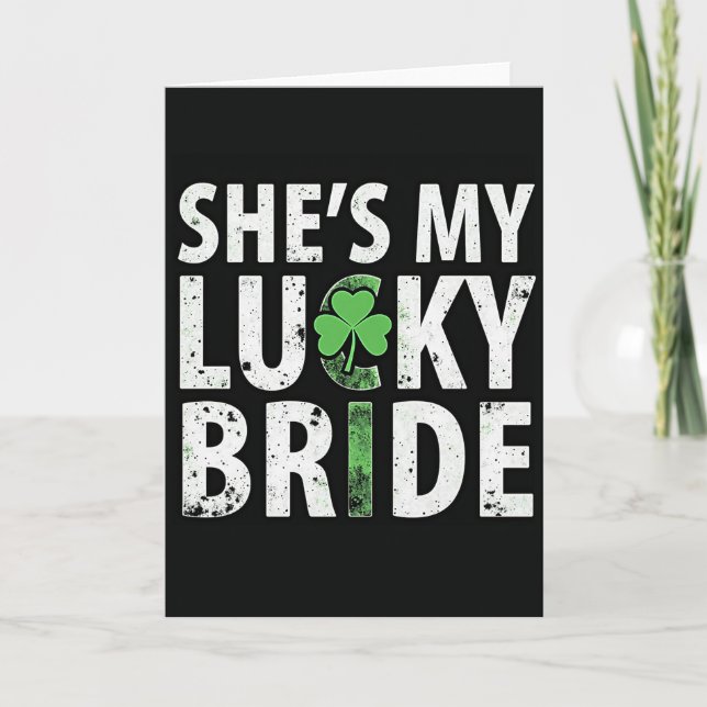 Lucky Bride Shamrock Pattern Card (Front)