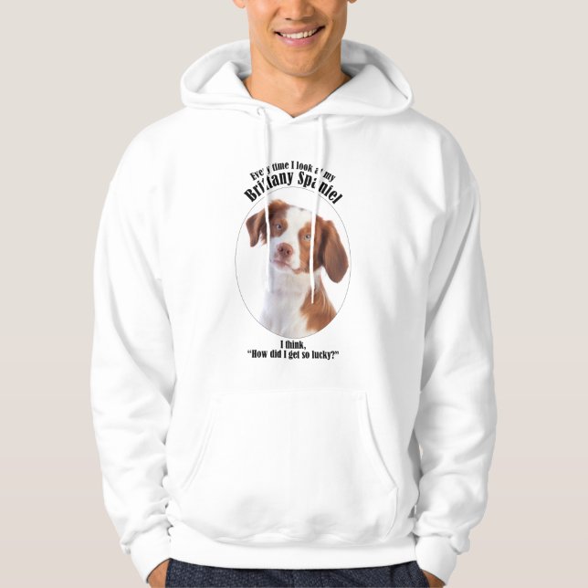 Lucky Brittany Spaniel Hoodie (Front)