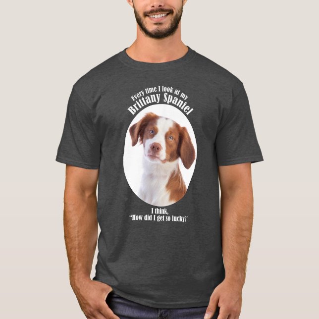 Lucky Brittany Spaniel T-Shirt (Front)