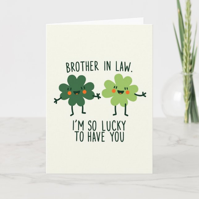 Lucky Brother In Law Greeting Card (Front)